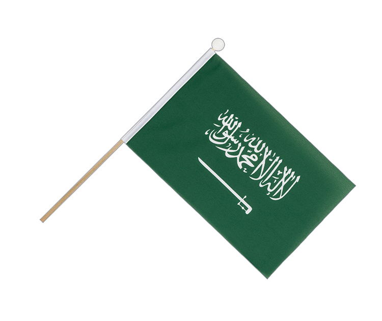 Drapeau Arabie Saoudite sur hampe 15 x 22 cm