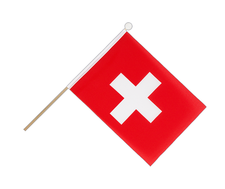 Drapeau Suisse sur hampe 15 x 22 cm