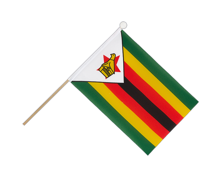 Drapeau Zimbabwe sur hampe 15 x 22 cm