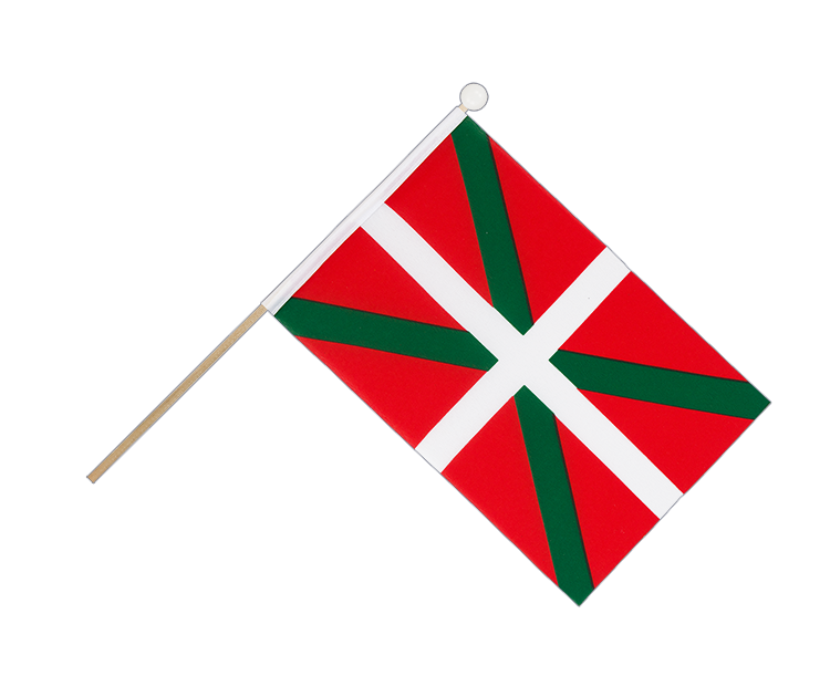 Pays Basque - Drapeau sur hampe 15 x 22 cm
