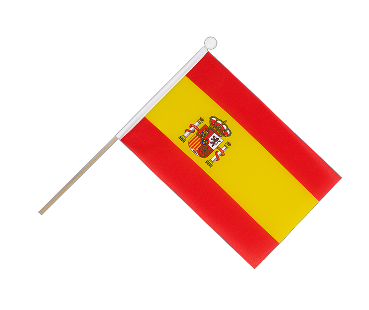Drapeau Espagne sur hampe 15 x 22 cm