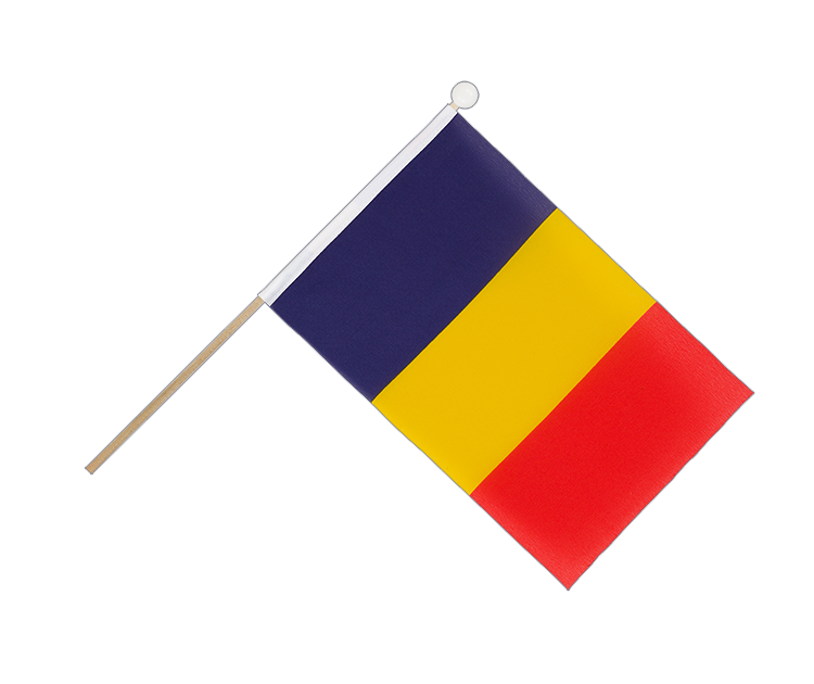 Tchad - Drapeau sur hampe 15 x 22 cm
