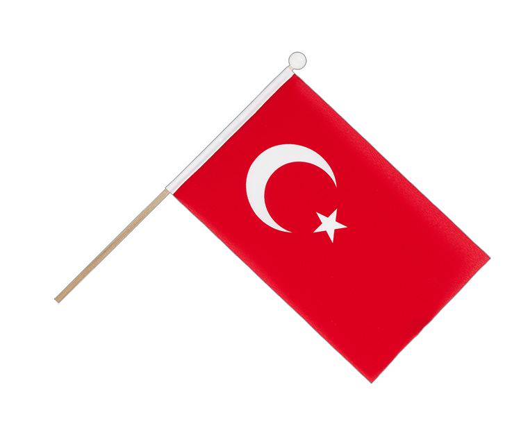 Drapeau Turquie sur hampe 15 x 22 cm