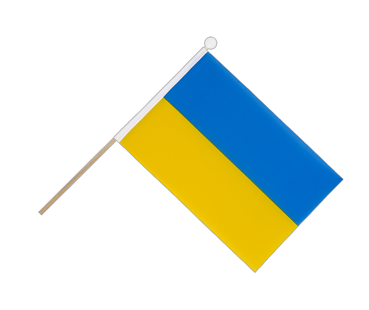 Drapeau Ukraine sur hampe 15 x 22 cm
