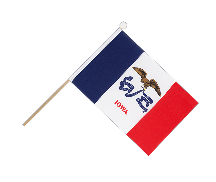 Iowa - Hand Waving Flag 6x9"