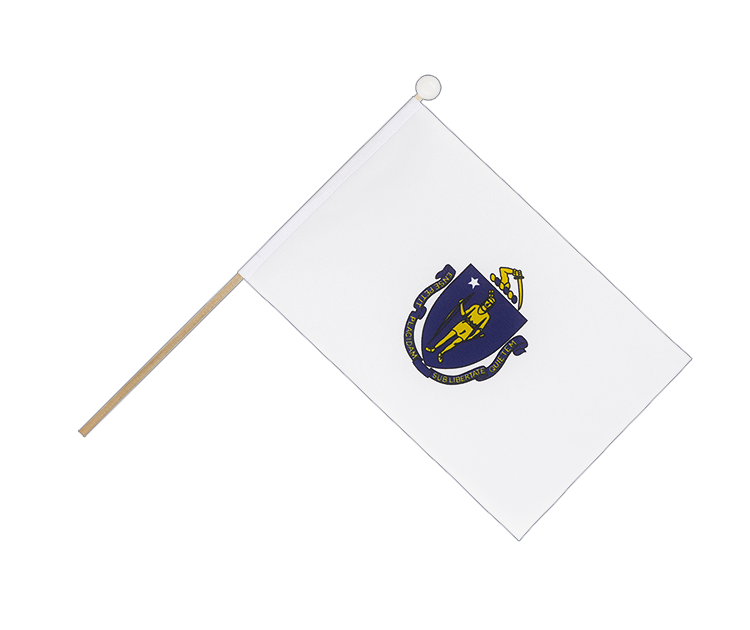 Massachusetts - Hand Waving Flag 6x9"