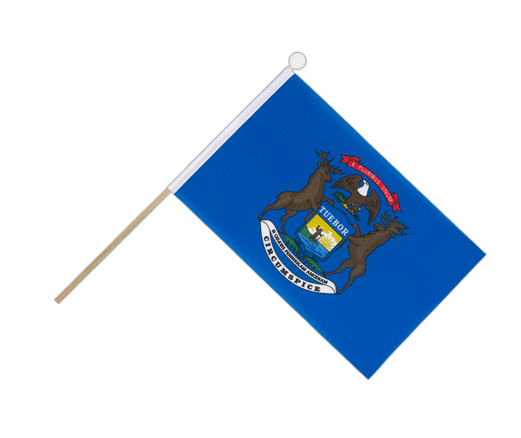Michigan - Hand Waving Flag 6x9"