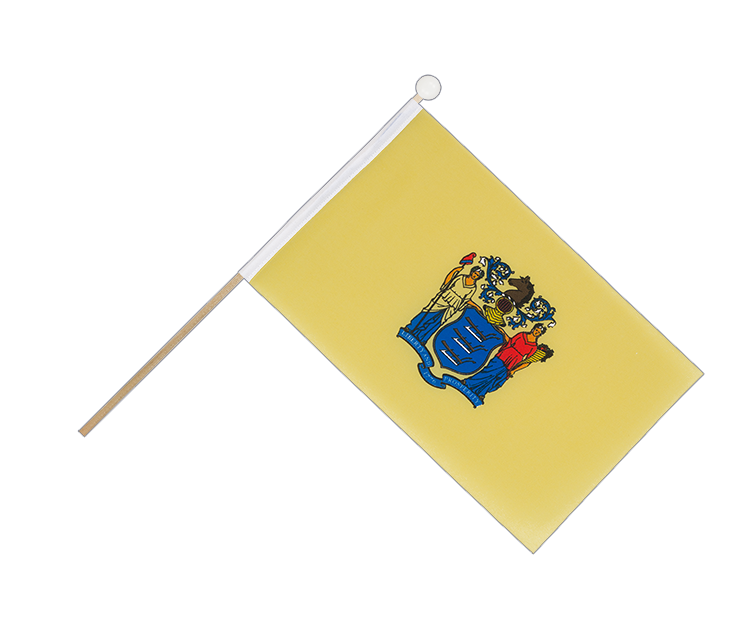 New Jersey - Drapeau sur hampe 15 x 22 cm