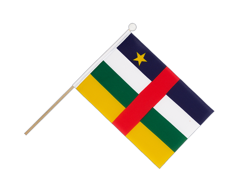 République Centrafricaine - Drapeau sur hampe 15 x 22 cm