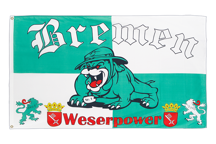 Bremen Bulldogge Weserpower Flagge 90 x 150 cm