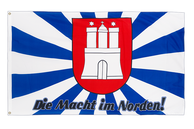 Hamburg Die Macht im Norden Flagge 90 x 150 cm