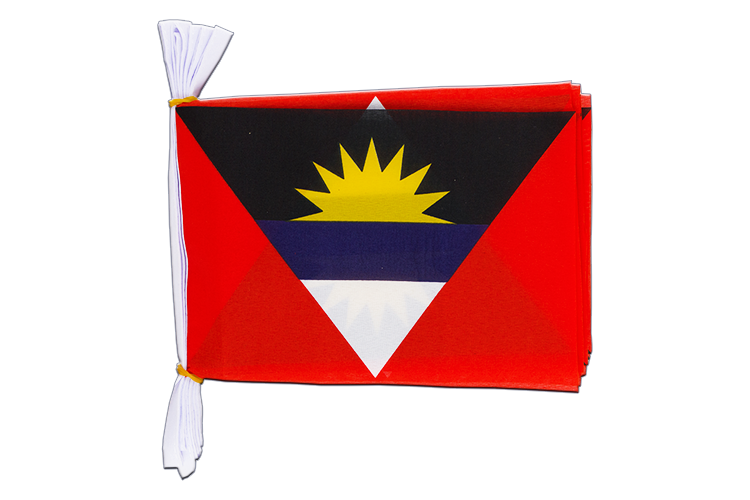 Antigua et Barbuda - Mini Guirlande fanion 15 x 22 cm, 3 m