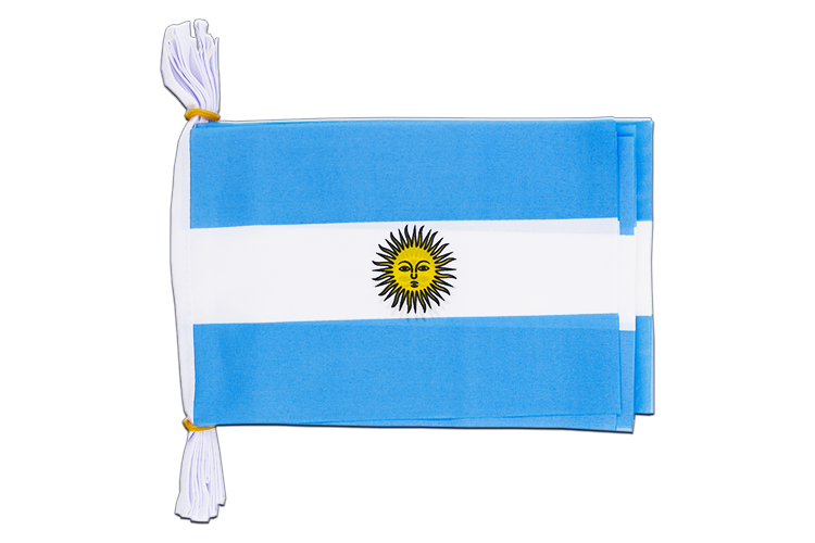 Argentinien Fahnenkette 15 x 22 cm, 3 m