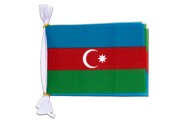 Azerbaidjan - Mini Guirlande fanion 15 x 22 cm, 3 m