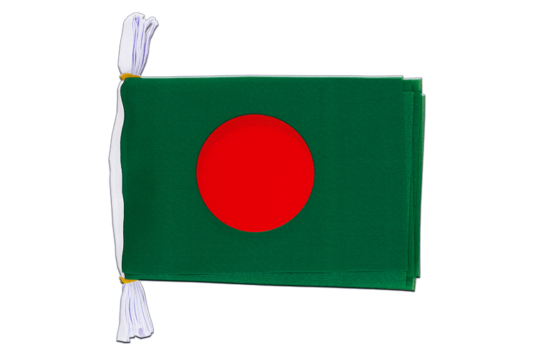 Bangladesh - Mini Guirlande fanion 15 x 22 cm, 3 m