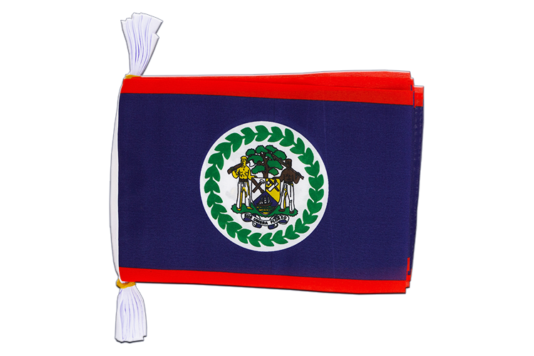 Belize - Fahnenkette 15 x 22 cm, 3 m