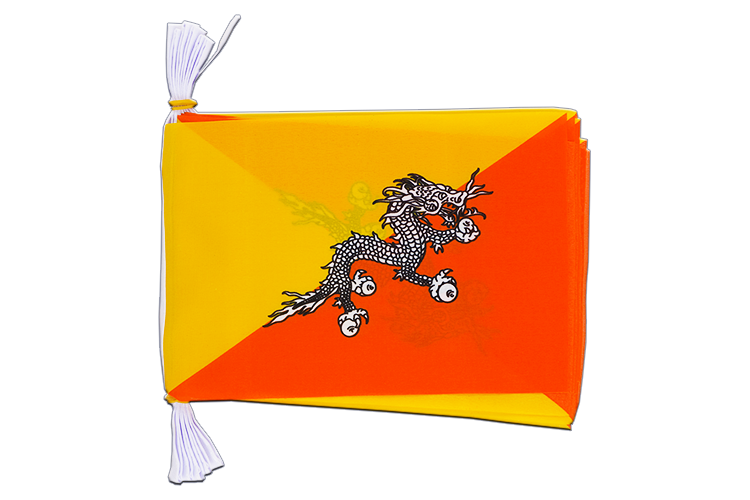 Bhutan Fahnenkette 15 x 22 cm, 3 m