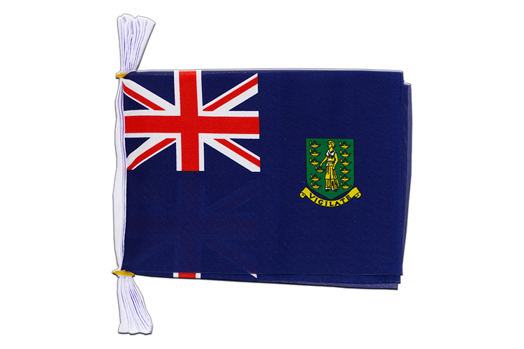 Îles Vierges britanniques - Mini Guirlande fanion 15 x 22 cm, 3 m