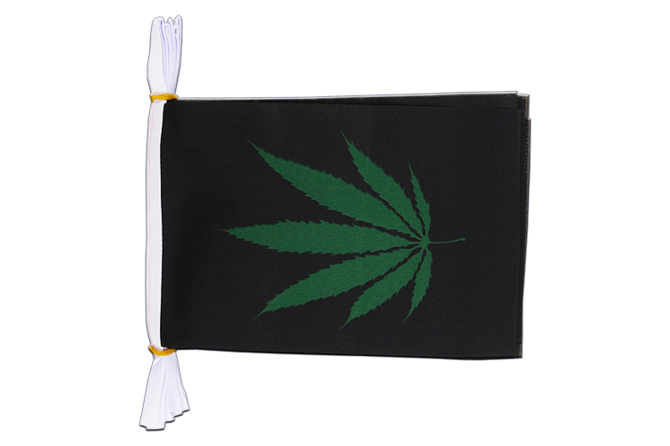 Cannabis Fahnenkette 15 x 22 cm, 3 m