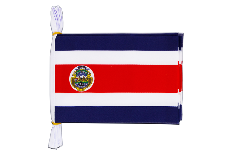 Costa Rica - Flag Bunting 6x9", 3 m