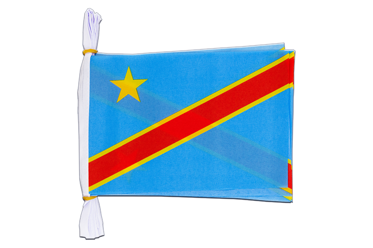 Demokratische Republik Kongo Fahnenkette 15 x 22 cm, 3 m
