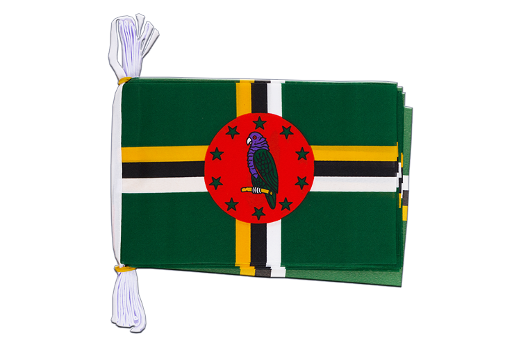 Dominica - Flag Bunting 6x9", 3 m