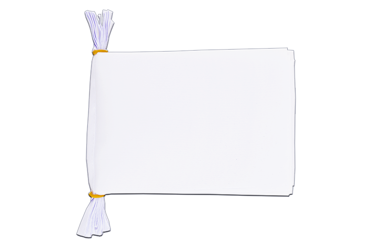 Weiße Fahnenkette 15 x 22 cm, 3 m