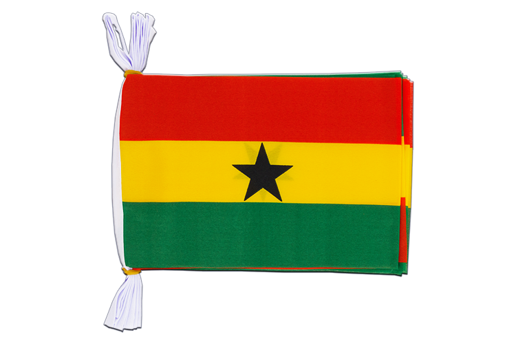 Ghana - Mini Guirlande fanion 15 x 22 cm, 3 m