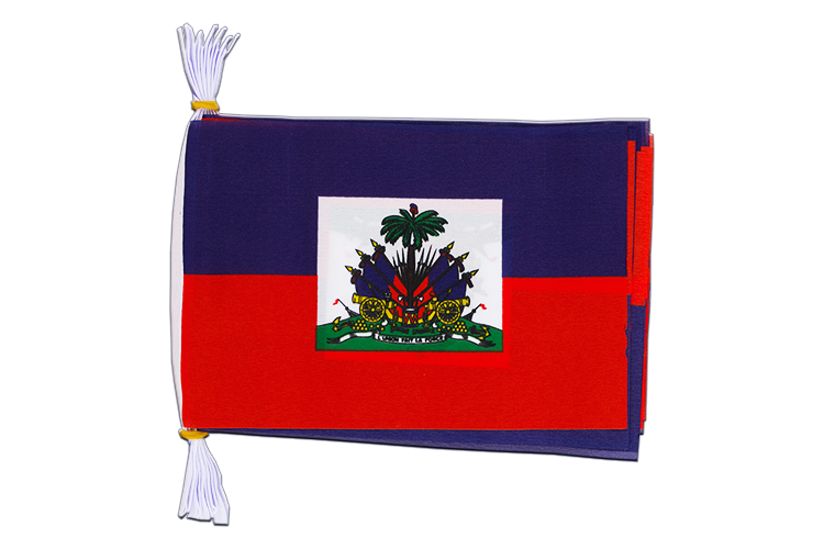 Haiti - Mini Guirlande fanion 15 x 22 cm, 3 m