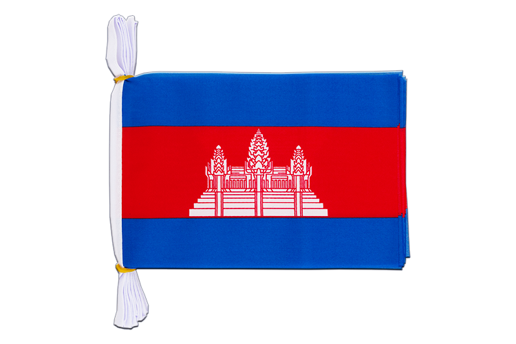Cambodge - Mini Guirlande fanion 15 x 22 cm, 3 m