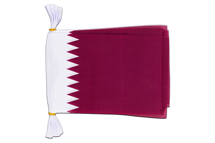 Katar - Fahnenkette 15 x 22 cm, 3 m