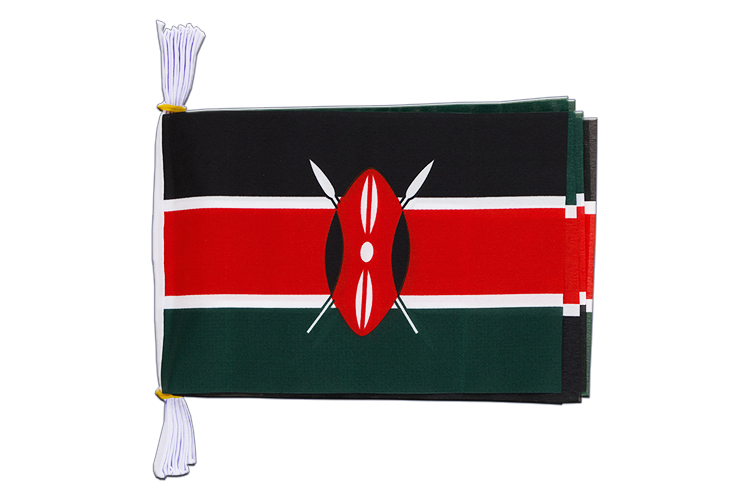 Kenia - Fahnenkette 15 x 22 cm, 3 m