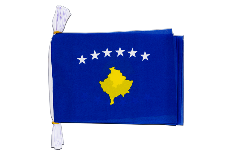 Kosovo Flag Bunting 6x9", 3 m