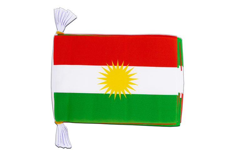 Kurdistan - Mini Guirlande fanion 15 x 22 cm, 3 m
