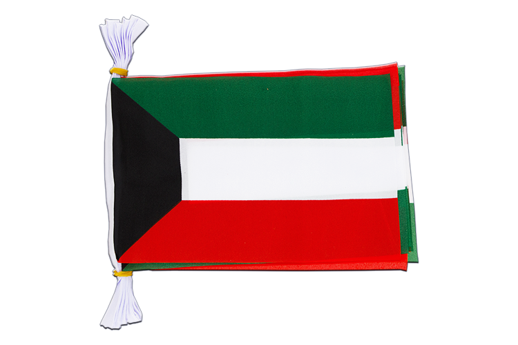 Koweït - Mini Guirlande fanion 15 x 22 cm, 3 m