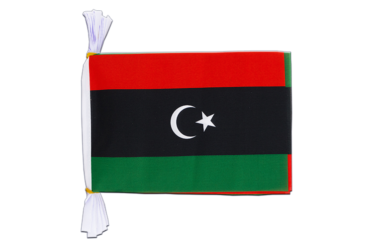 Royaume de Libye 1951-1969 Symbole des Opposants - Mini Guirlande fanion 15 x 22 cm, 3 m
