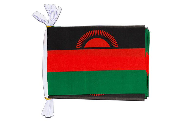 Malawi - Flag Bunting 6x9", 3 m