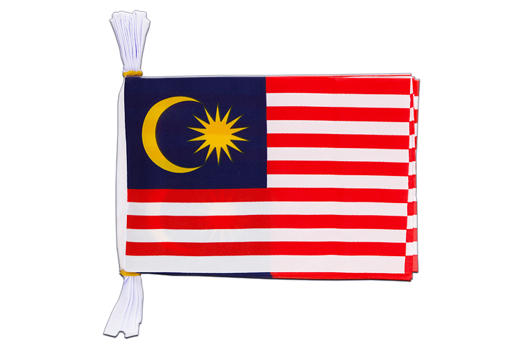 Malaisie - Mini Guirlande fanion 15 x 22 cm, 3 m