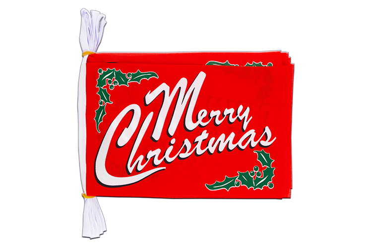 Merry Christmas - Mini Guirlande fanion 15 x 22 cm, 3 m