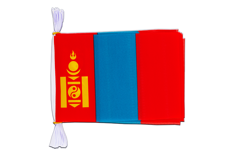 Mongolie - Mini Guirlande fanion 15 x 22 cm, 3 m
