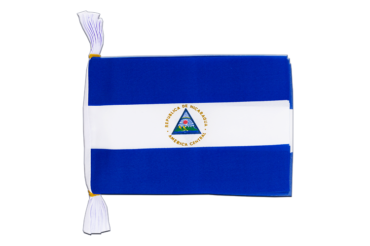Nicaragua - Fahnenkette 15 x 22 cm, 3 m