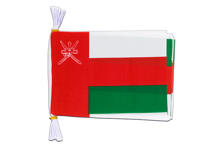 Oman - Fahnenkette 15 x 22 cm, 3 m