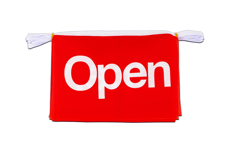 Open horizontalement - Mini Guirlande fanion 15 x 22 cm, 3 m
