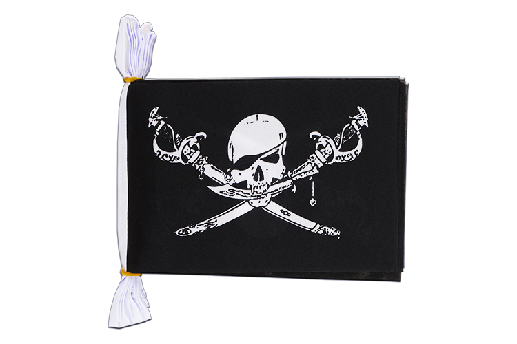 Pirat mit Säbel - Fahnenkette 15 x 22 cm, 3 m