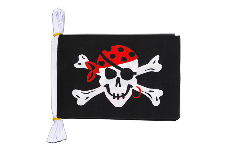 Pirate One eyed Jack - Flag Bunting 6x9", 3 m
