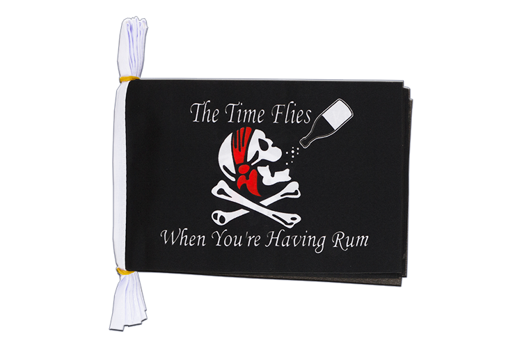 Pirate The Time Flies When You Are Having Fun - Flag Bunting 6x9", 3 m