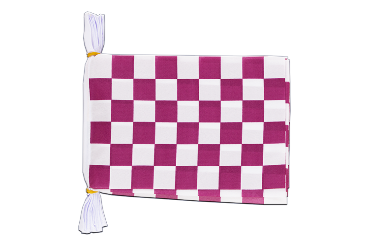 Checkered Purple-White - Flag Bunting 6x9", 3 m