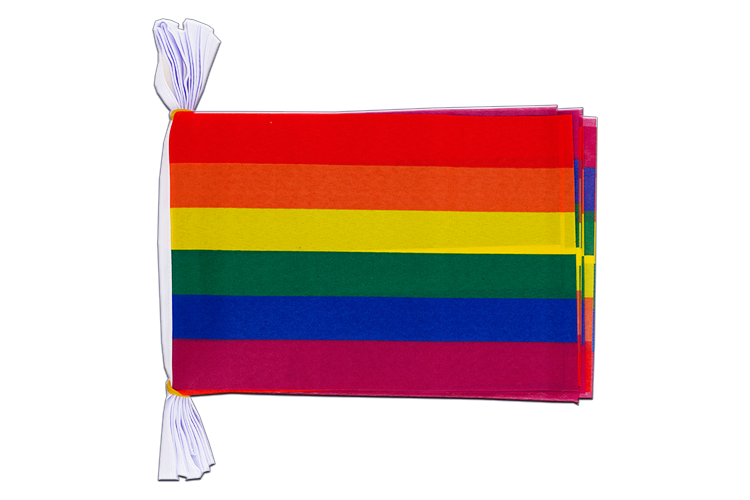 Regenbogen Fahnenkette 15 x 22 cm, 3 m