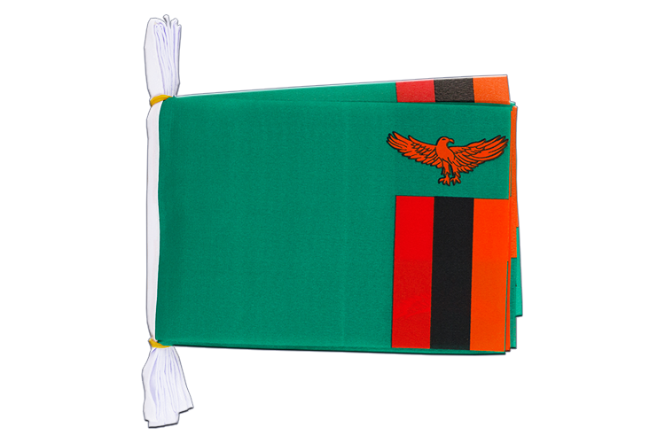 Zambia - Flag Bunting 6x9", 3 m