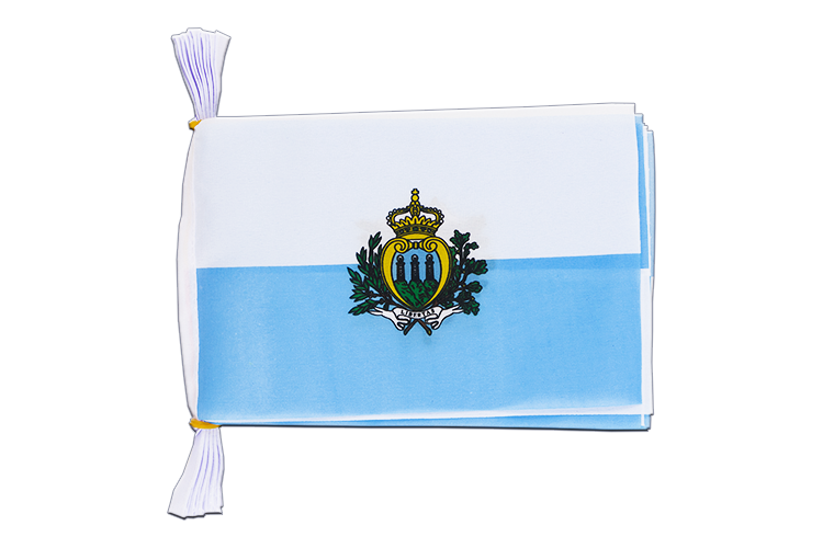 San Marino - Flag Bunting 6x9", 3 m